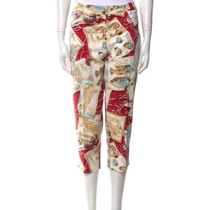 Loro Piana Red and Cream Printed Capris